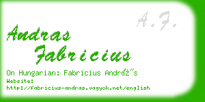 andras fabricius business card